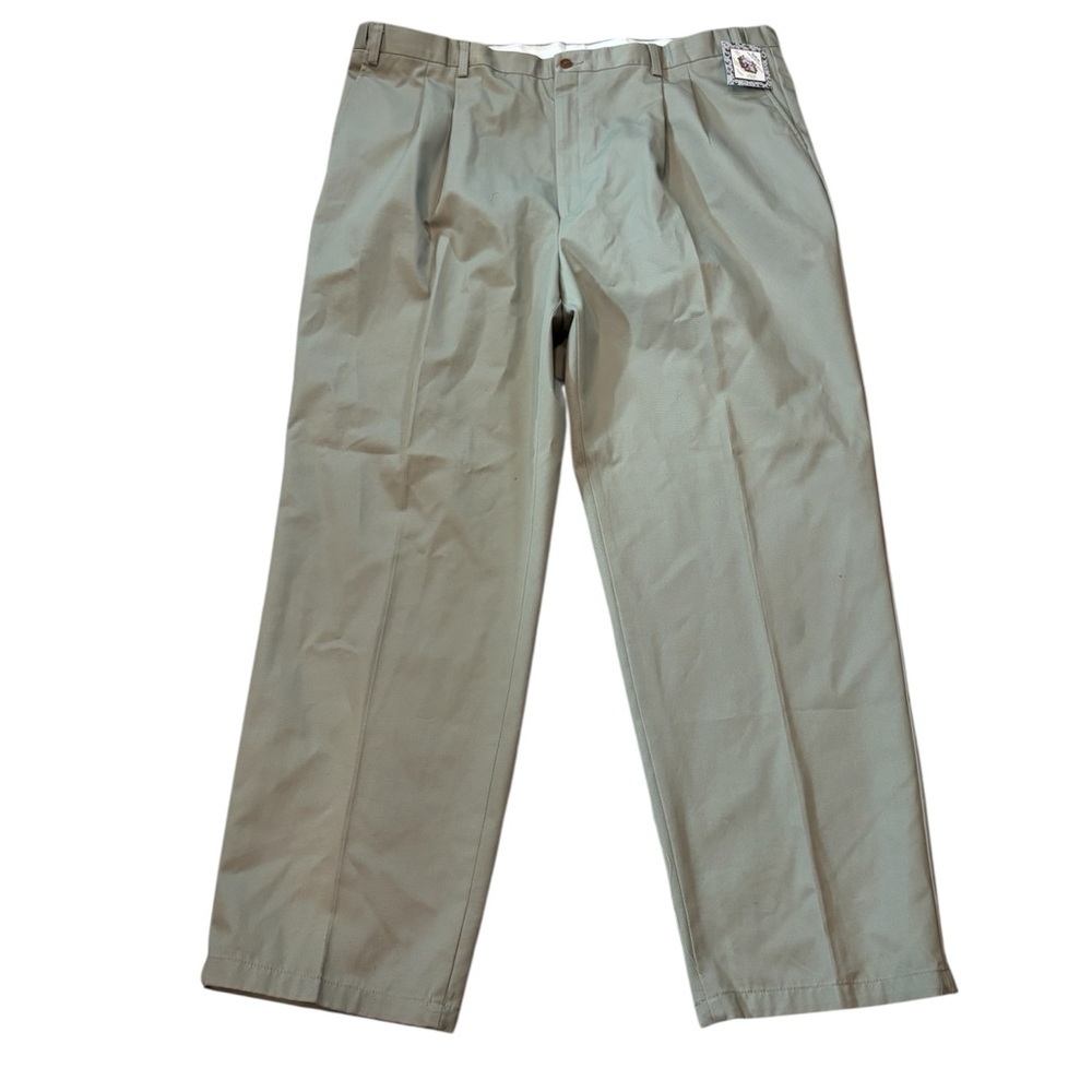 Farah Men's Khaki Pants Dual Action Stain Free Expandable Waistband 46X32 NWT